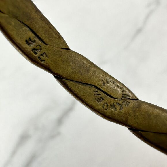 Vintage Mexico Silver Braided Bangle ✨ Flat Woven Design Boho Bracelet 🌵 - Picture 4 of 9